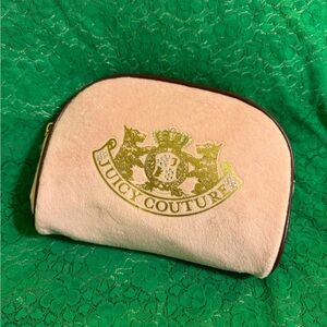 Juicy Couture pink cosmetics Pouch with Gold Logo